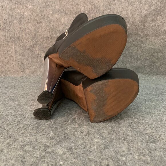 Topshop Women's Leather Side Zip Booties Platform Ankle Boots - Picture 15 of 15